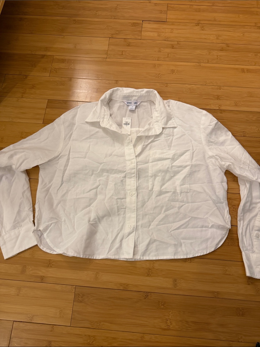Old Navy White Cotton Button-Down Shirt - Classic Collared Top. NWT.